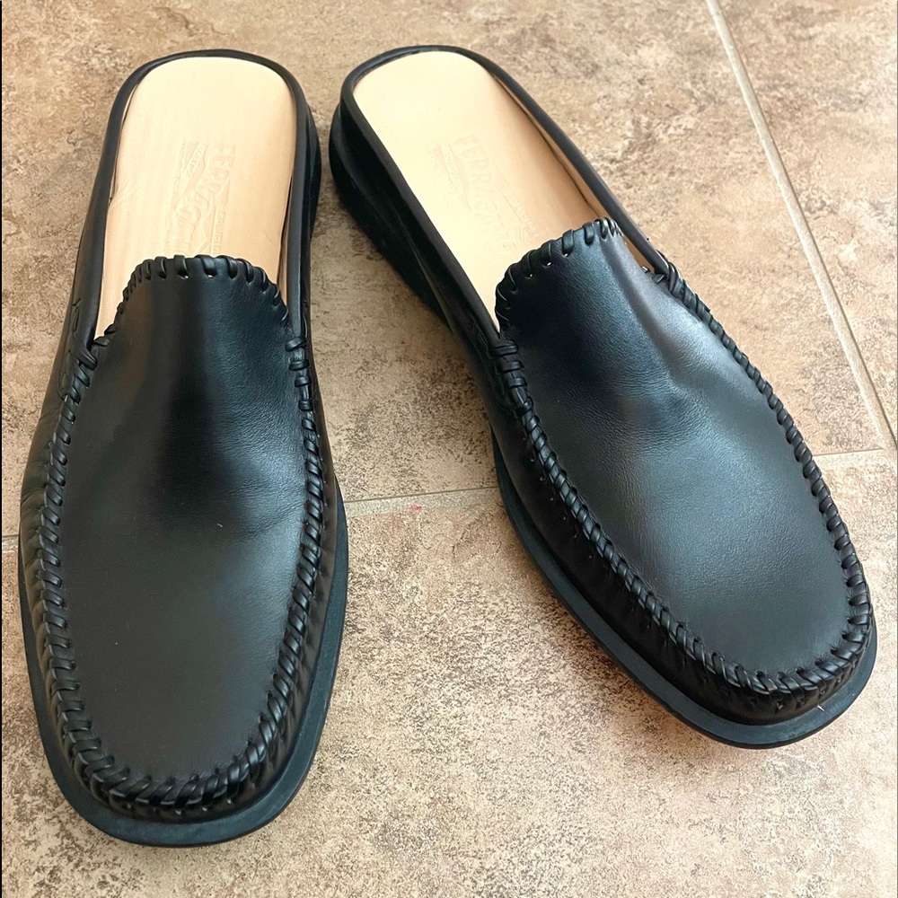 Salvatore Ferragamo leather mule loafer